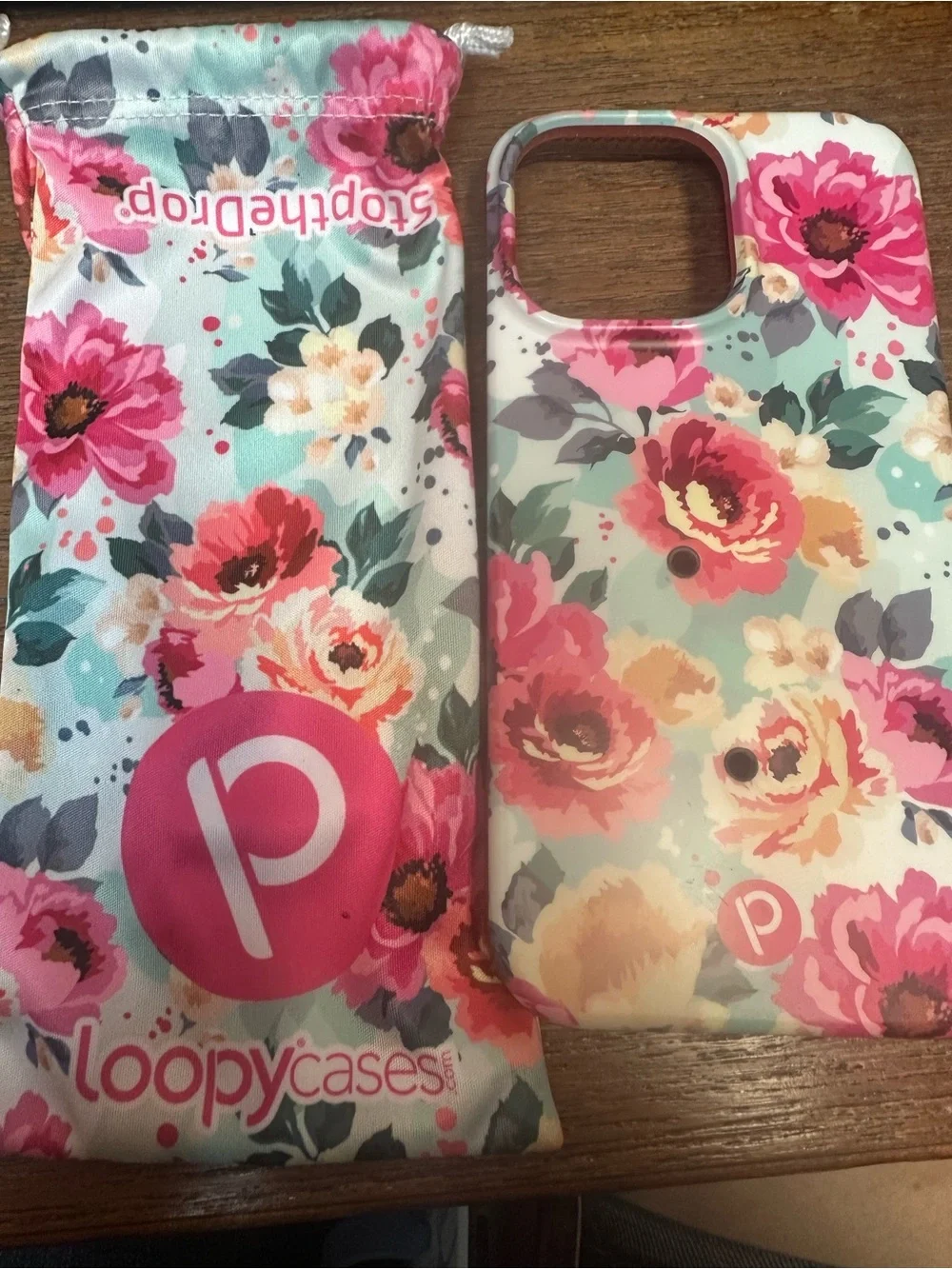 14 Pro Max Loopy Case Floral Phone Case in Pink, Teal, White